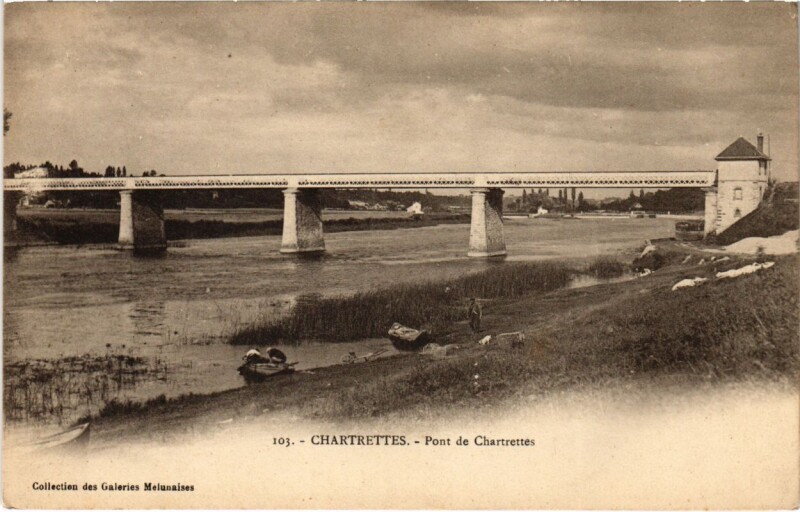 Carte postale ancienne Chartrettes - Pont de Chartrettes à Chartrettes