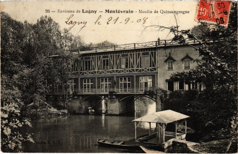 Carte postale ancienne Montevrain - Moulin de Quincangrogne - Environs de Lagny à Montévrain