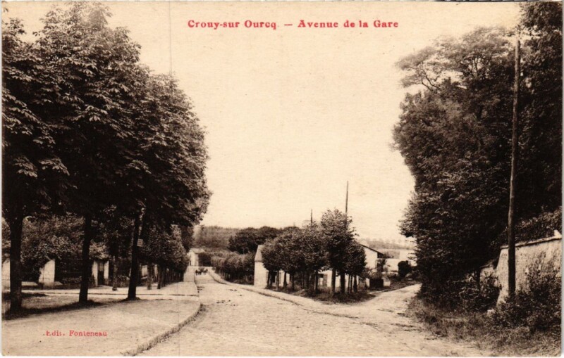Carte postale ancienne Crouy-sur-Ourcq - Avenue de la Gare à Crouy-sur-Ourcq