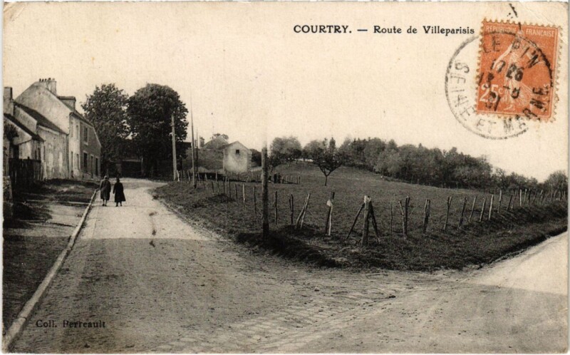 Carte postale ancienne Courtry - Route de Villeparisis à Courtry