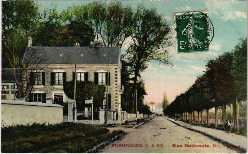 Carte postale ancienne Pomponne - Rue Nationale à Pomponne