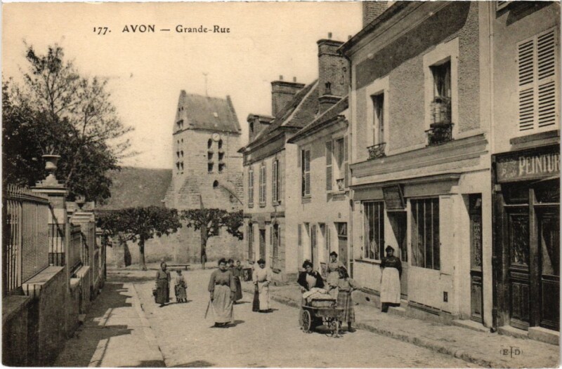 Carte postale ancienne Avon - Grande-Rue à Avon