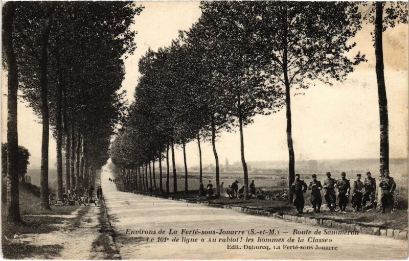 Carte postale ancienne Militaire - Env. de La Ferte-sous-Jouarre - Route de à Jouarre