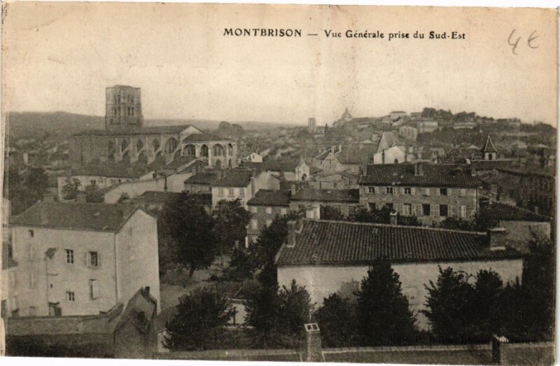 Carte postale ancienne Montbrison - Vue Générale prise du Sud-Est à Montbrison