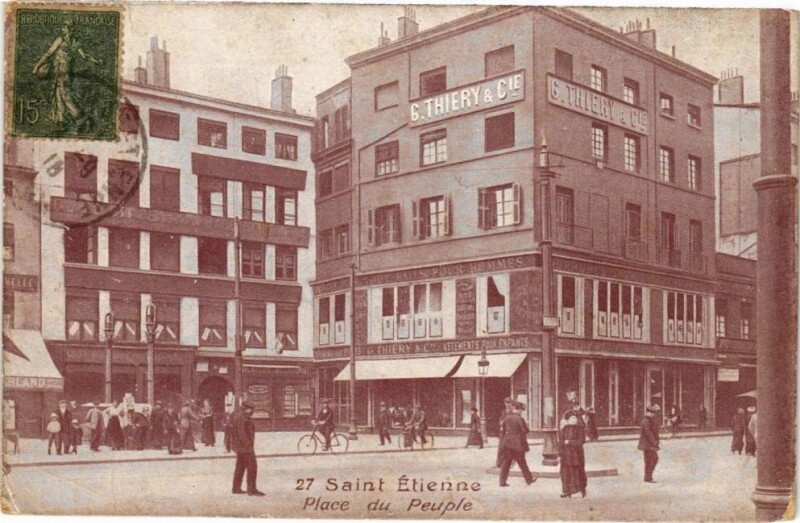 Carte postale ancienne Saint-Etienne-Place du Peuple