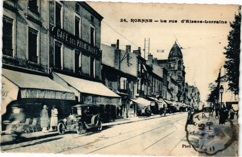Carte postale ancienne Bornne - La rue d'Alsace-Lorraine