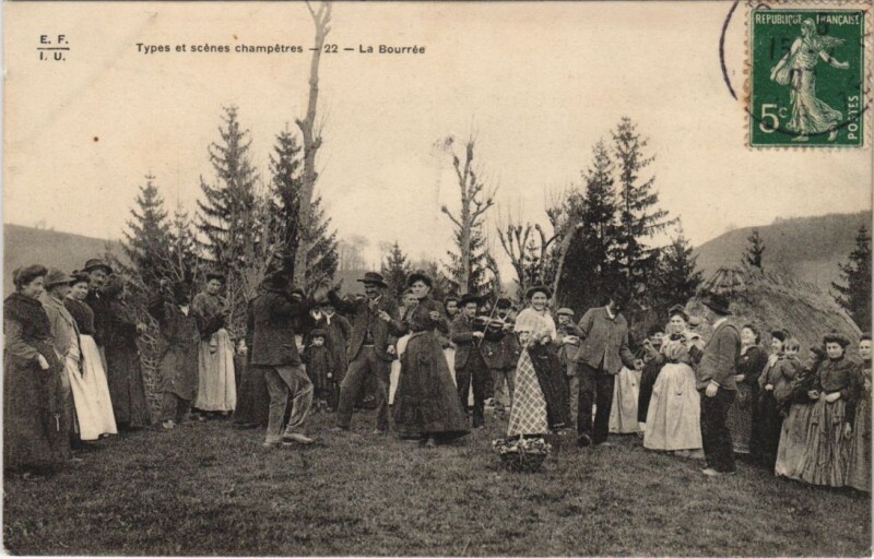 Carte postale ancienne Types et Scenes Champetres - La Bourree