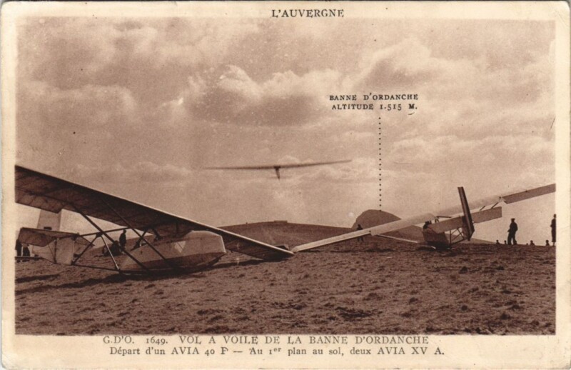Carte postale ancienne Aviation - Aircraft - Depart d'un Avia - Banne d'Ordanche
