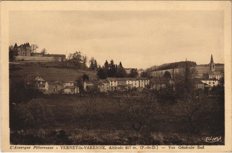 Carte postale ancienne Vernet-la-Varente Vue Generale Sud