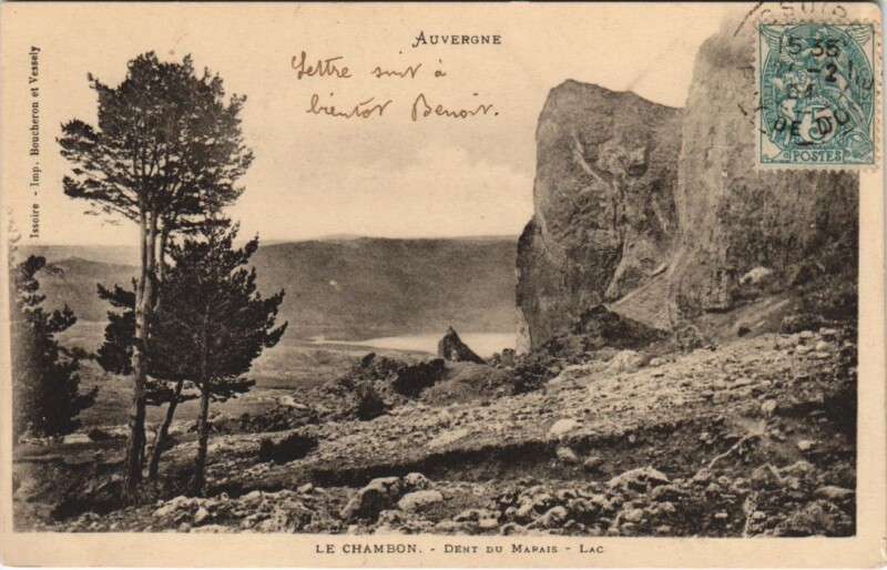 Carte postale ancienne Le Chambon - Dent du Marais - Lac