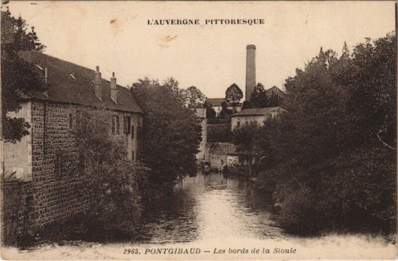 Carte postale ancienne Pontgibaud Les Bords de la Sioule à Pontgibaud