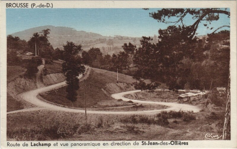 Carte postale ancienne Brousse Route de Lachamp et Vue Panoramique à Brousse