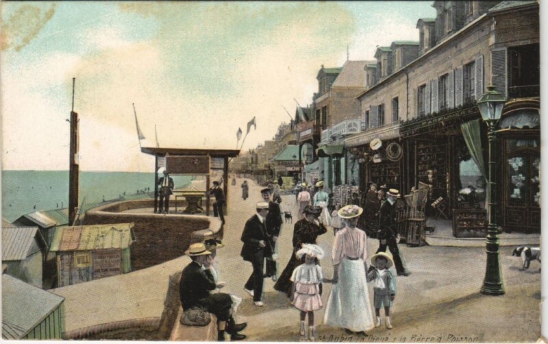 Carte postale ancienne Saint-Aubin La Digue et la Pierre a Poisson