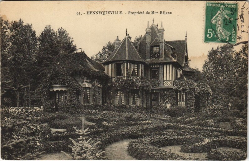 Carte postale ancienne Hennequeville Propriete de Mme. Rejane
