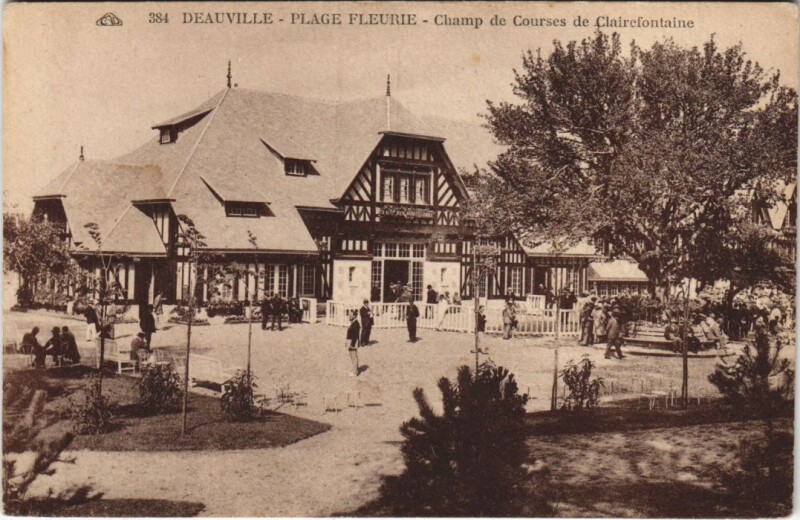 Carte postale ancienne Deauville Plage Fleurie - Champ de Courses de Clairefontaine à Deauville
