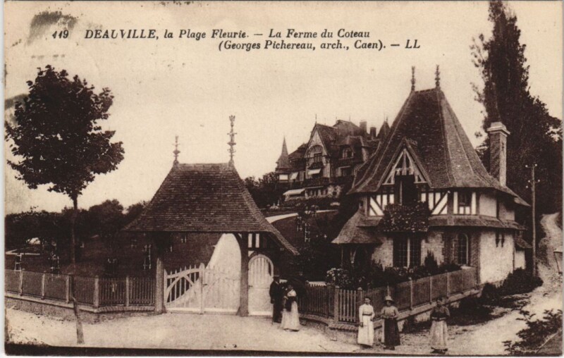 Carte postale ancienne Deauville La Plage Fleurie - La Ferme du Coteau à Deauville