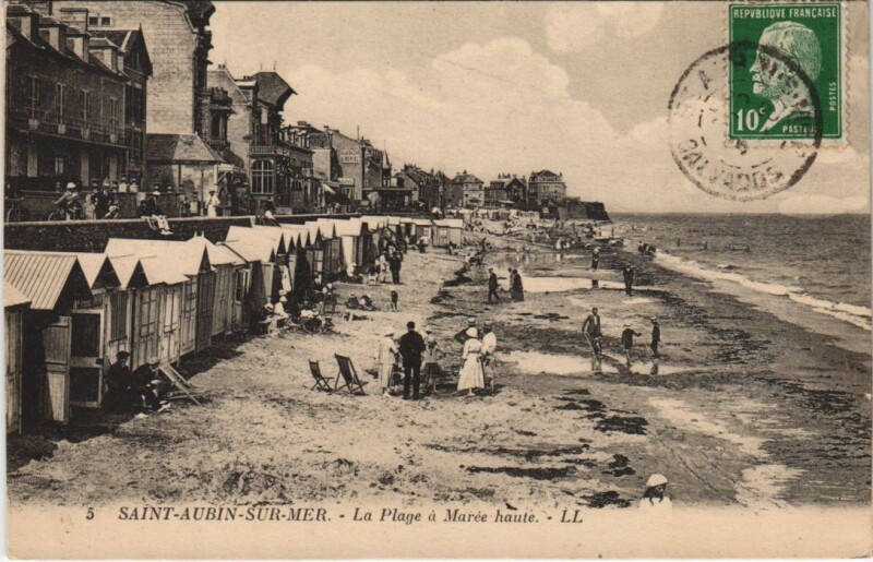 Carte postale ancienne Saint-Aubin La Plage a Maree Haute
