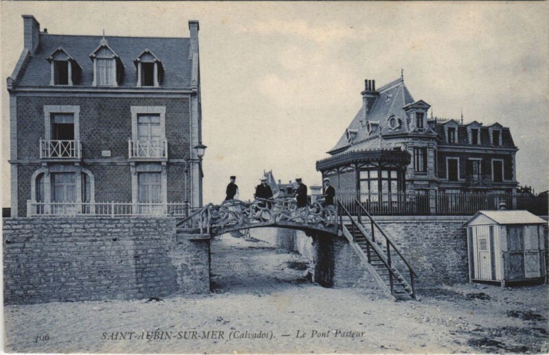 Carte postale ancienne Saint-Aubin Le Pont Pasteur