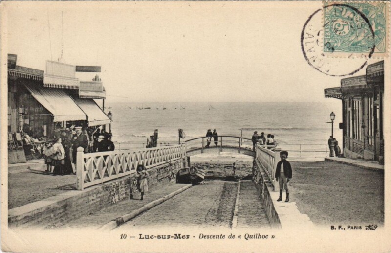 Carte postale ancienne Luc-sur-Mer Descente de Quilhoc à Luc-sur-Mer