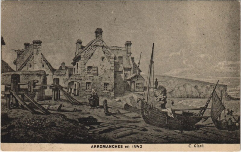 Carte postale ancienne Arromanches En 1842