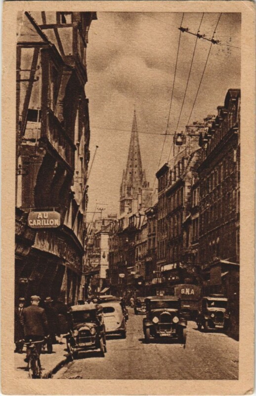 Carte postale ancienne Caen La Rue Saint-Jean