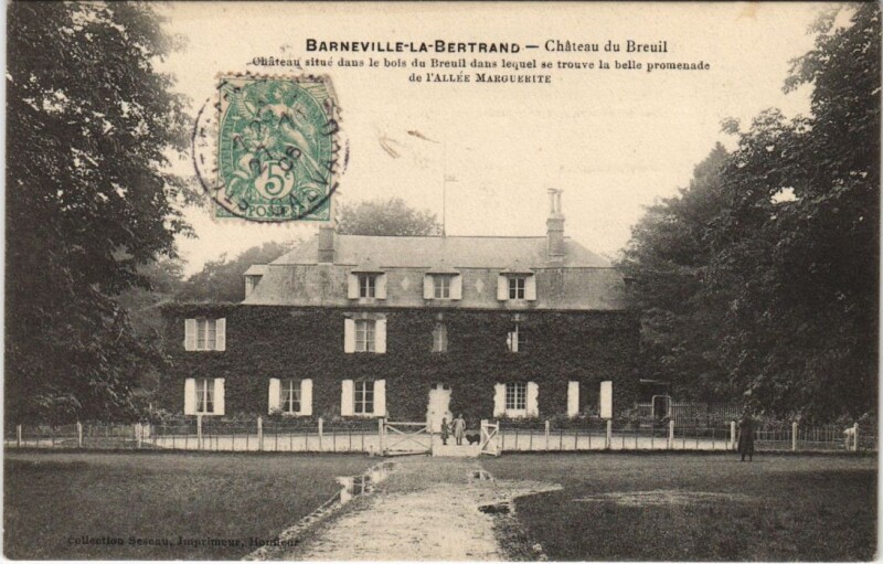 Carte postale ancienne Barneville-la-Bertran Barneville-la-Bertrand - Chateau de Breuil à Barneville-la-Bertran