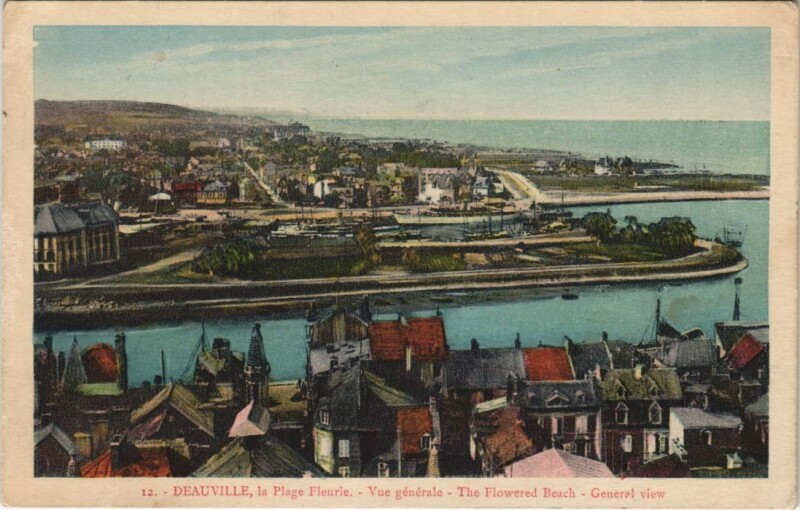 Carte postale ancienne Deauville Plage Fleurie - Vue Generale à Deauville