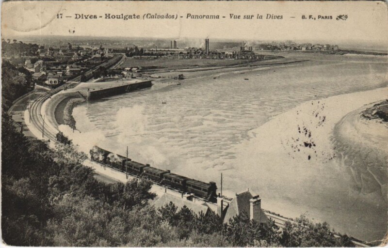 Carte postale ancienne Dives Houlgate - Panorama - Vue sur la Dives à Houlgate