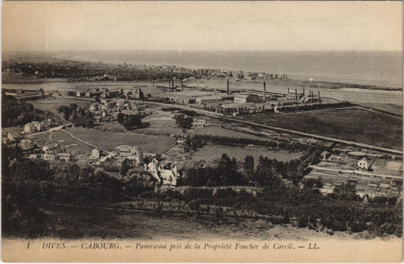 Carte postale ancienne Dives Cabourg - Panorama à Cabourg