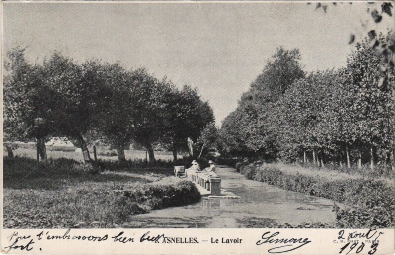 Carte postale ancienne Asnelles Le Lavoir à Asnelles