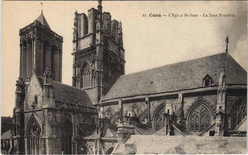 Carte postale ancienne Caen L'Eglise Saint-Jean