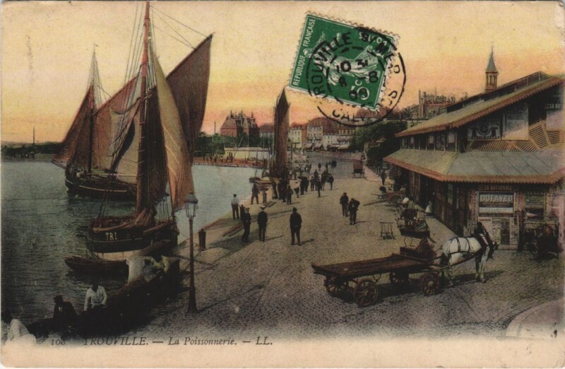 Carte postale ancienne Trouville La Poissonnerie