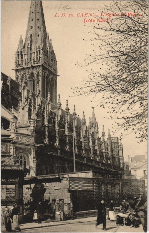 Carte postale ancienne Caen L'Eglise Saint-Pierre