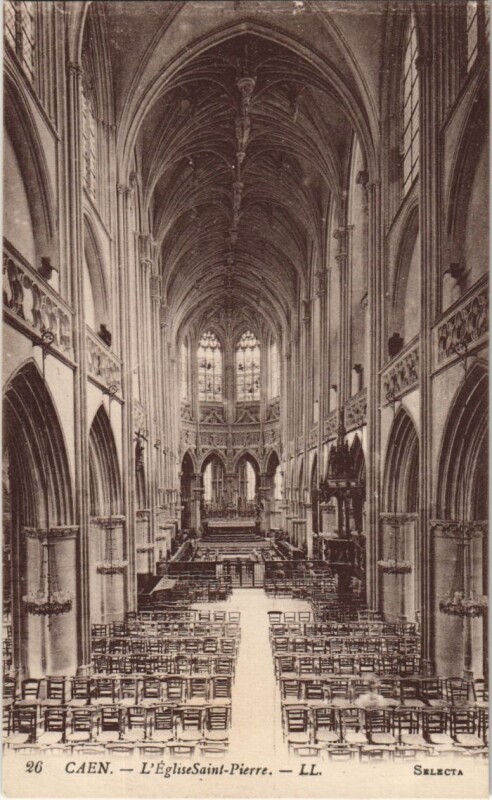 Carte postale ancienne Caen L'Eglise Saint-Pierre