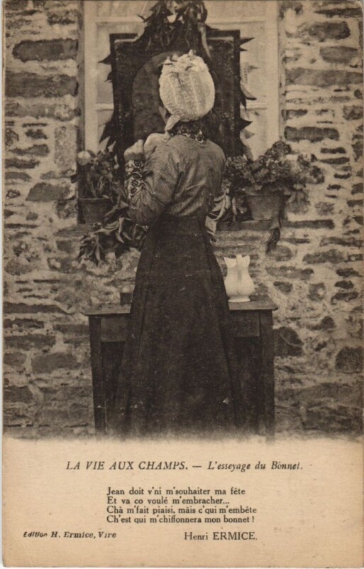 Carte postale ancienne La Vie aux Champs - L'Essoyage du Bonnet - Henri Ermice