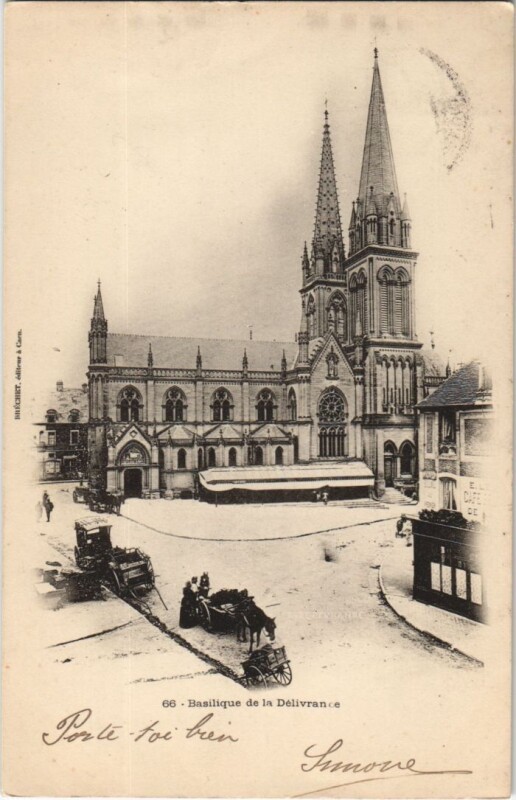 Carte postale ancienne La Delivrande Basilique de la Delivrande