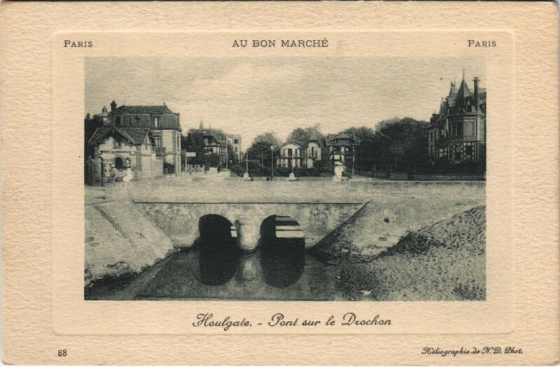 Carte postale ancienne Houlgate Pont sur le Drachan à Houlgate