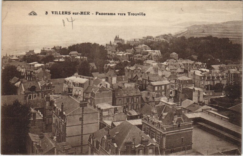 Carte postale ancienne Villers-sur-Mer Panorama vers Trouville à Villers-sur-Mer