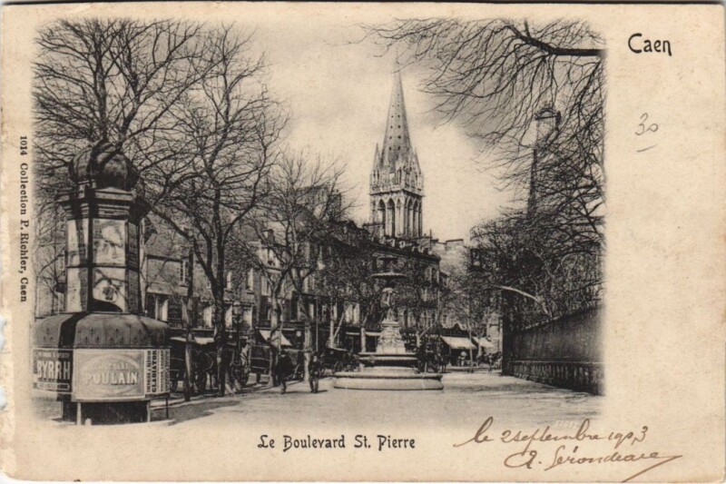 Carte postale ancienne Caen Le Boulevard Saint-Pierre