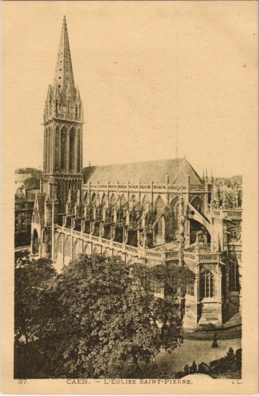 Carte postale ancienne Caen L'Eglise Saint-Pierre