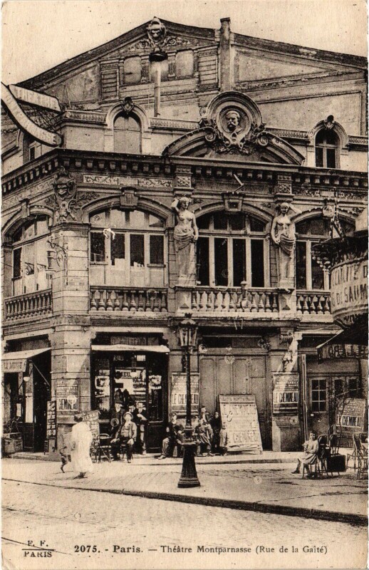 Carte postale ancienne Théâtre Montparnasse - Rue de la Gaîté à Paris 14e