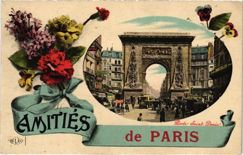Carte postale ancienne Amities de Paris