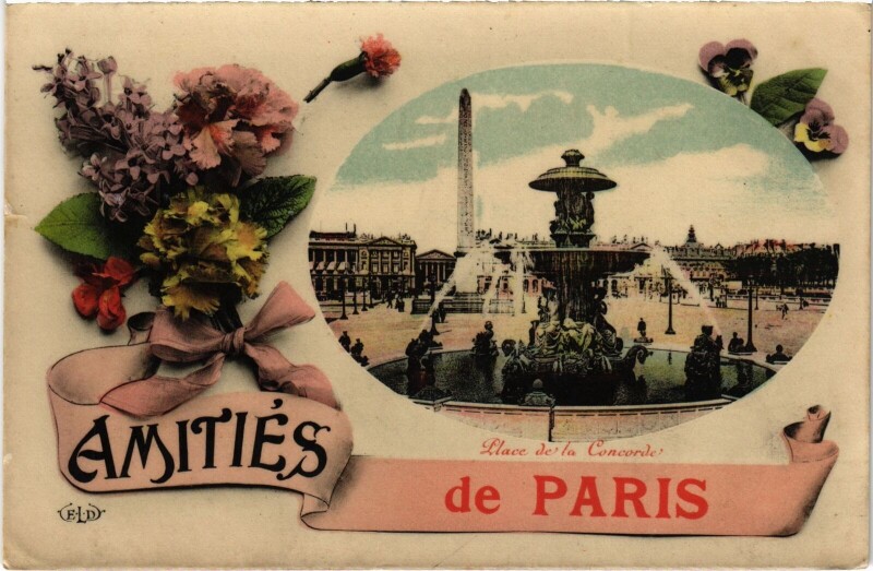 Carte postale ancienne Amities de Paris