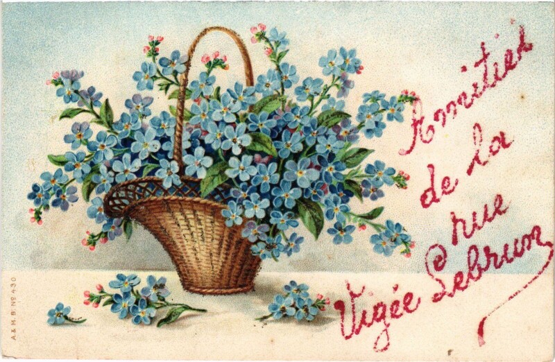 Carte postale ancienne Amitiés de la Rue Vigée Lebrun à Paris 15e