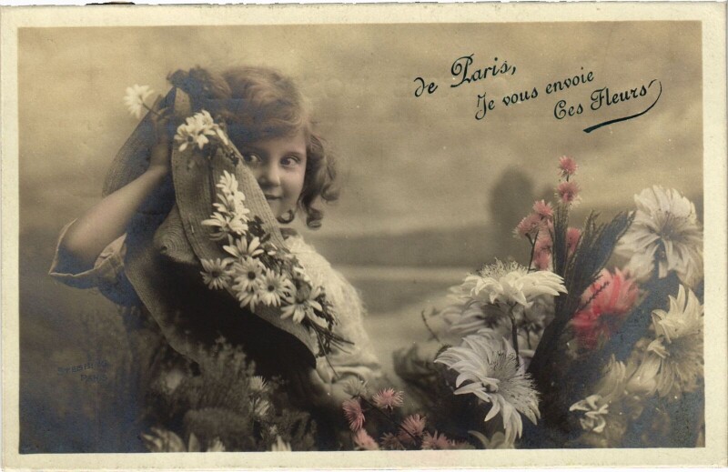 Carte postale ancienne De Paris Je vous envoie ces Fleurs