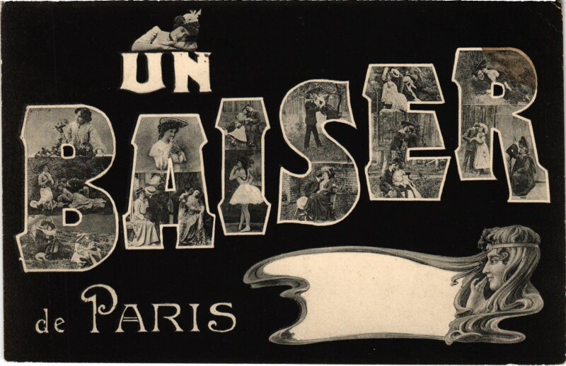 Carte postale ancienne Un Baiser de Paris