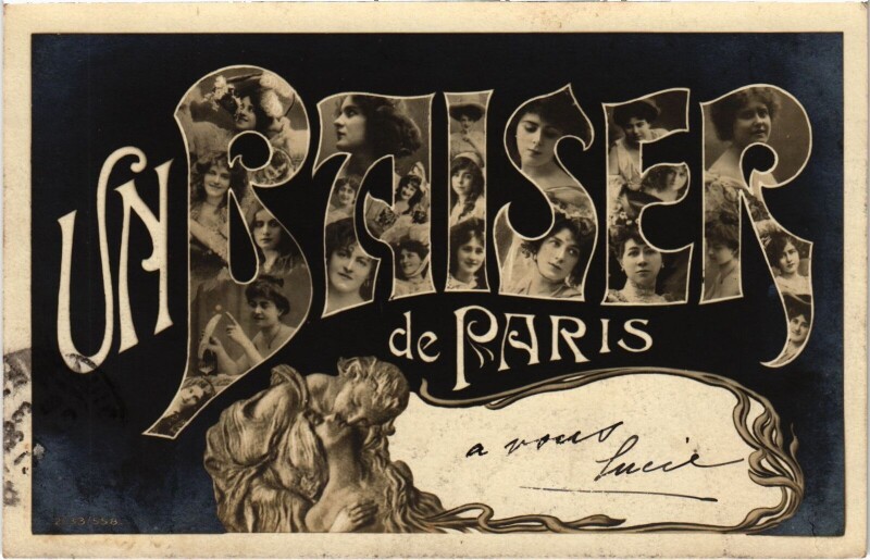 Carte postale ancienne Un Baiser de Paris
