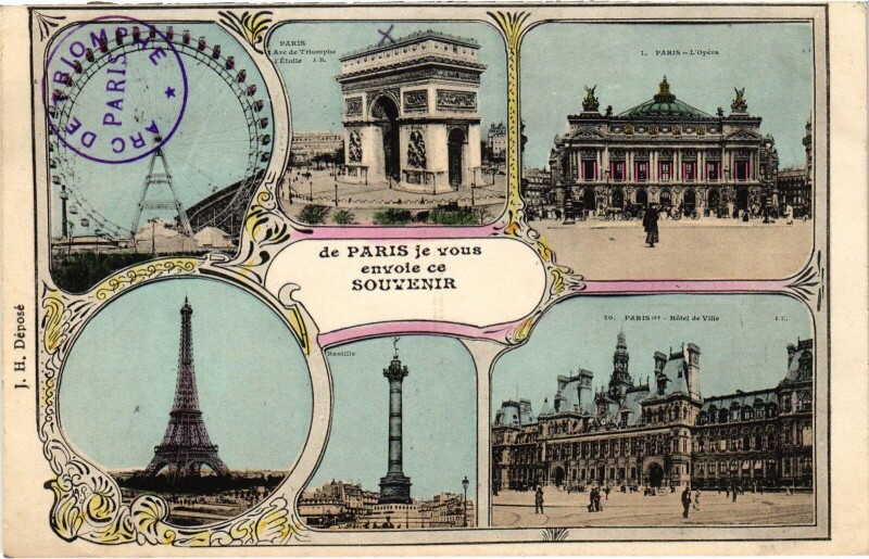 Carte postale ancienne Souvenir de Paris