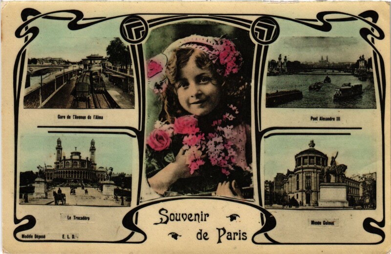 Carte postale ancienne Souvenir de Paris