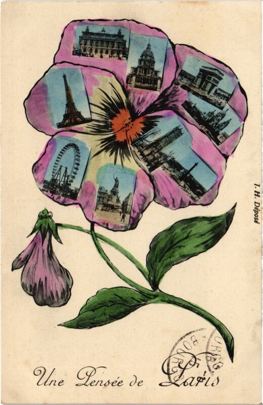 Carte postale ancienne Une Pensee de Paris